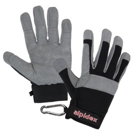 ALPIDEX Via Ferrata Via Ferrata Unisex Full Finger Gloves Climbing Gloves All Fingers Closed, Size: M, Colour: Wild Black