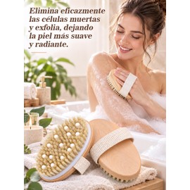 Cepillo corporal exfoliante de cerdas naturales KQQKDYIR – set 2 unidades