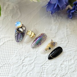 Butterfly Handmade Nail Tips - Almond / 버터 플라이 수제네일팁 - 아몬드