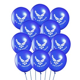 DodelyGz 30 Pcs Military US Air Force Balloons,Veterans Day Memorial Day Independence Day Deployment Returning Back Military USAF Retirement Party Birthday Party Decor (Air Force)