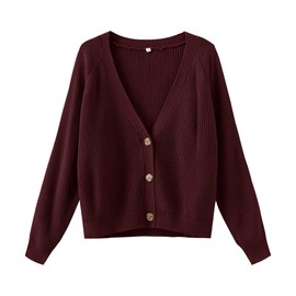 TASAMO Women's Long Sleeve Open Front Cropped Cardigan Sweater Elegant Shrugs for Women