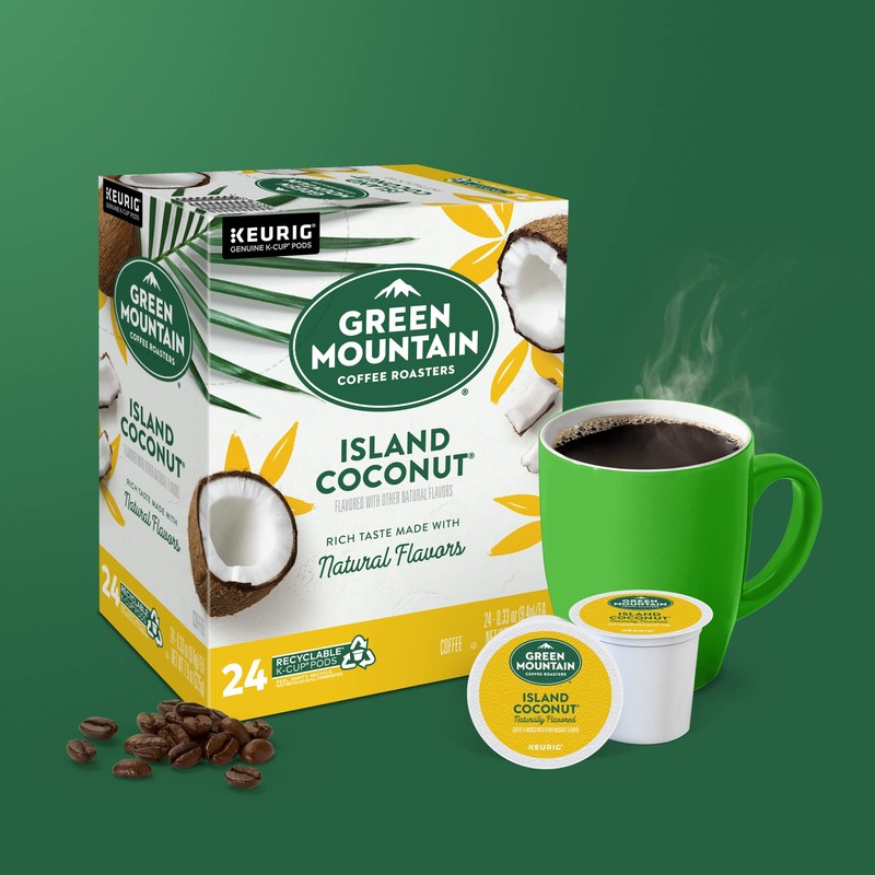 Green Mountain Coffee Roasters Island Coconut Keurig Single-Serve K-Cup Pods,