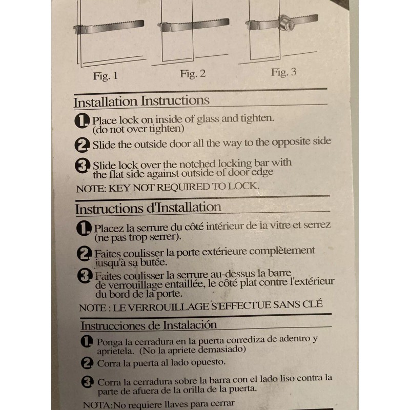 Showcase Lock For Sliding Door, Ratcheted Mag Security #8797 w/