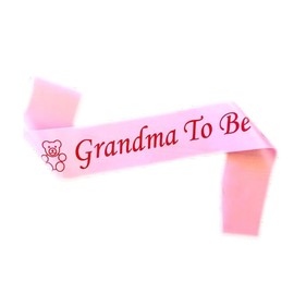 Grandma to Be Sash Pink, Satin Baby Shower Decorations, Gifts for Her, Sashes Bundles Daddy - Big Sister - Grandma - Nanny - Auntie to Be Sashes, 3 Colours (Pink, Blue, White)