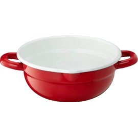 Takagi Metal HT-20RW Tempura Pot, Frying Pot, Fondue Pot, Tempura Pot, Enameled Glass, Induction Compatible, 7.9 inches (20 cm), Red