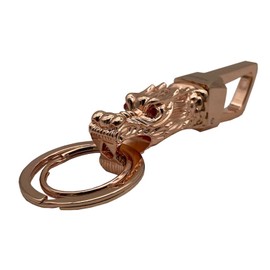 Queen-b Keychain, Keyring, Dragon, Double Ring, Men's, Carabiner, Hook, Stylish, Cool Design, Luxury, Car, Home, Keys, Chain Strap, gold