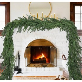 Artiflr Christmas Norfolk Pine Garlands, Artificial Greenery Garland Pine Needle Cedar Garland for Mantle, Holiday Indoor Outdoor Fireplace Winter Christmas Decor (Green, 6ft)