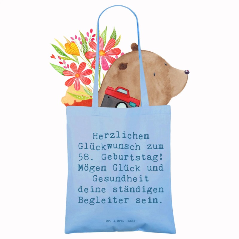 Mr. & Mrs. Panda Tragetasche Spruch 58. Geburtstag - Geschenk,