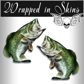 Wrapped in Skins Bass Fish Decals Large Mouth Bass Fish Stickers Tackle Box Vinyl Decals AFP-0029 - 7" wide