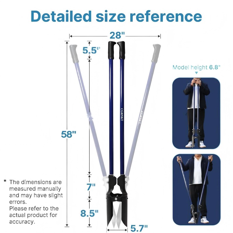 CGRNKT Post Hole Digger, 58 Inch Heavy Duty Manual Posthole