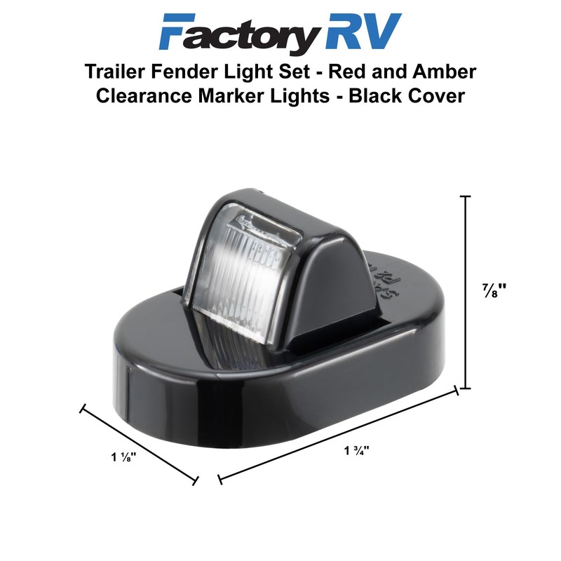 Tough Grade Trailer Fender Clearance Lights 2 Pack | Dual