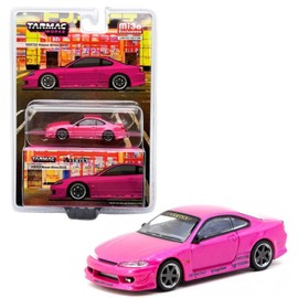 Diecast Collectibles Model Car Compatible with Tarmac Works 1:64 Vertex Nissan Silvia (S15) Pink Metallic Limited Edition T64G-023-PI