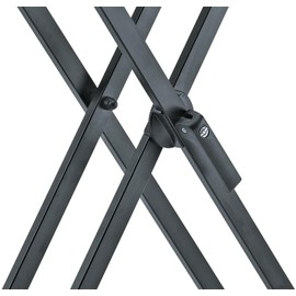 K&M Konig & Meyer 18990.015.55 Rick Keyboard X-Style Stand | Ergonomic Adjustable Height Clamp | Double Cross Brace Legs | Pre-Assembled | Portable For Travel | German Made | Black