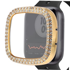 Mikinona Watch Frame Protective Case for Sense Stylish Electroplated Cover Scratch Resistant Access to All Controls Chic Design Full for Smartwatch