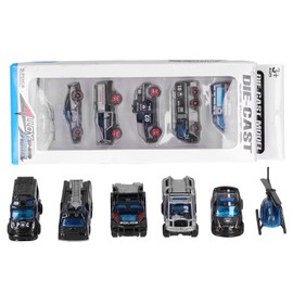 6pcs Children Alloy Car Model Kid Cute Simulated Car Helicopter Toy Decoration GiftBlack