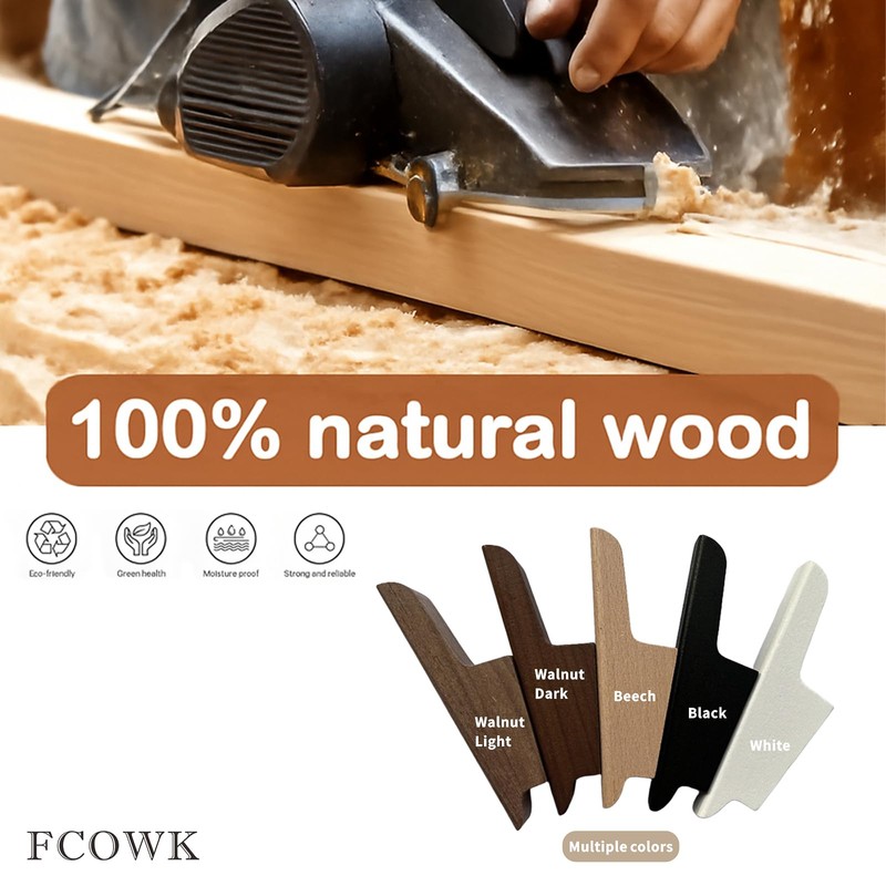 FCOWK Wood Wall Hooks 4 Pack Coat Hooks Wall Mount