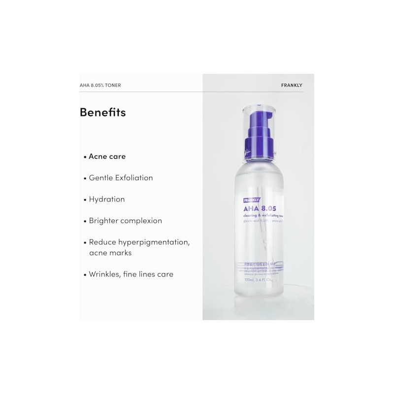FRANKLY AHA 8.05% Pore-Refining Exfoliator Toner | Glycolic Acid &
