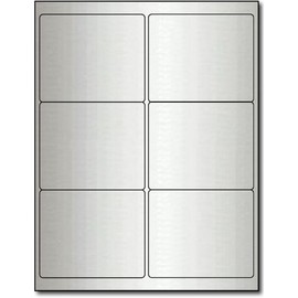 4" x 3 1/3" Silver Foil Labels for Laser Printers - 60 Labels