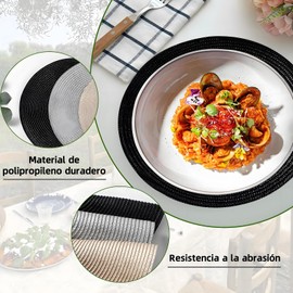 AMZYYDS Individuales para Mesa,12 manteles Individuales para mesanegro,tapetes Individual para la Mesa,Mantel Individual Negro,tapetes Individuales para la mesas,(Negro)