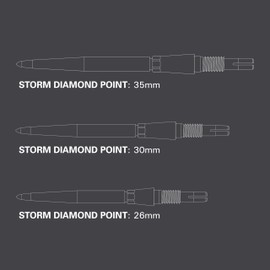 Target Darts Swiss Point Storm Diamond Dart Points (Pack of 3) 30mm Silver SP - Change Dart Point, Professional Dart Accessories