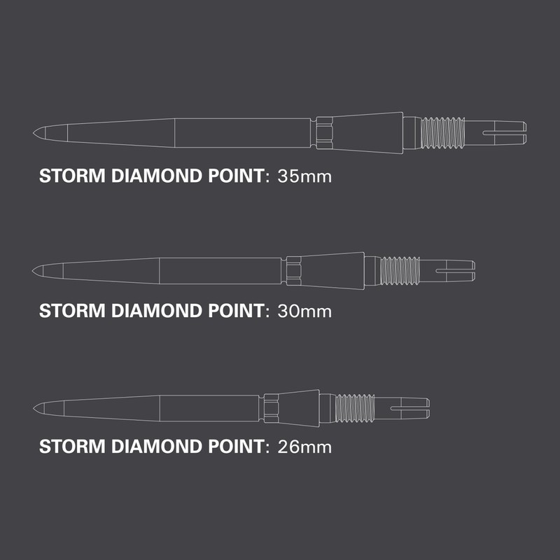 Target Darts Swiss Point Storm Diamond Dart Points (Pack of