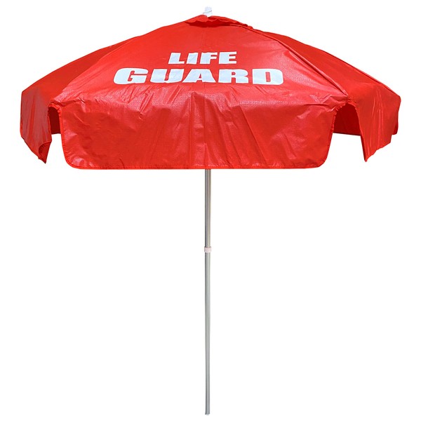 Kemp USA Lifeguard Umbrella - Red | Outdoor Umbrella with Push Tilt Mechanism | Portable Umbrella for Lifeguard Chair