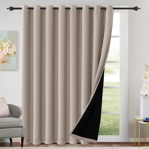H.VERSAILTEX 100% Blackout Patio Curtains Thermal Insulated Curtains for Sliding