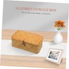 ABOOFAN Straw Woven Basket with Lid Small Sundries Storage Box
