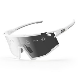 ROCKBROS Road-to-Sky Photochromic Cycling Glasses Sunglasses Cycling Glasses Self-tinting UV400 Protection MTB Road Bike Sports Glasses with Myopia TR90 Frame Unisex for Cycling Baseball Running Golf
