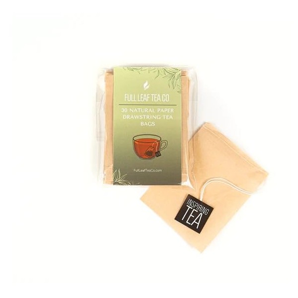 Natural Paper Drawstring Teabags – For Loose Leaf Tea (30)