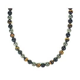 AurasbyOsiris Multistone Crystal Necklaces - Mens Jewlery - Womens Fashion - Gemstones for Protection and Healing Beaded Neckless Costume Jewelry (22.00, 01: Triple Protection)