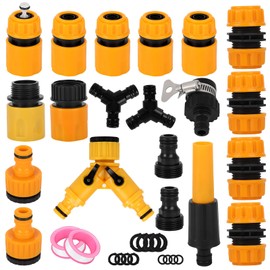 Garden Pipe Connector Hose Tap Connectors and Fittings Kit, Hose Pipe Adapter Attachments (20 Pcs)