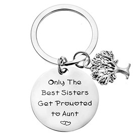 Only the Best Sisters Get Promoted to Aunt Keychain for Auntie Announcement Christmas Birthday Gifts for New Aunt Gifts for Sisters Gifts from Sister Brother