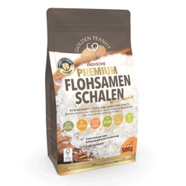 GOLDEN PEANUT Flohsamenschalen 500 g - 99% Reinheit, Indien, Naturprodukt, höchste Quellzahl, ballaststoffreich, vegan