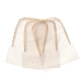 YANTAISIYU 3 Pieces 4X4 Inch Lace Net Wig Accessories Lace Base Net Frontal Closure Base for Wig Making Lace Top Closure (Beige)