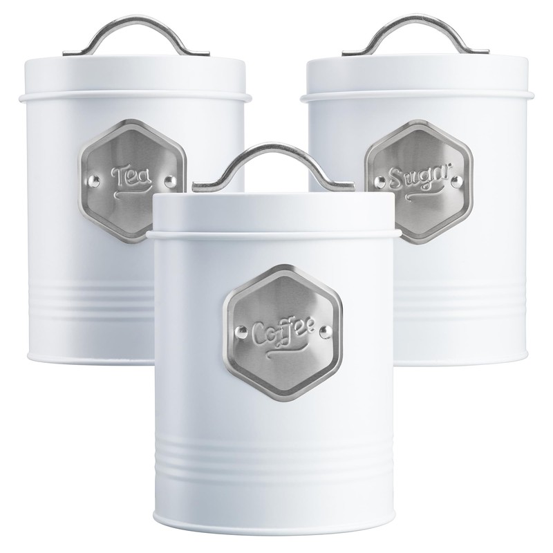 Cooks Professional 3 Piece Storage Canister Set | Labelled Containers