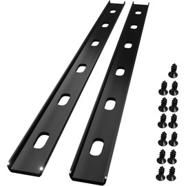 C Channel Steel Support Metal Support Bracing Hidden C Bracket for Table Top Live Edge Slab Woodworking, Black Coat Finish, 7 Holes (30INCH)