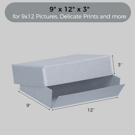 Lineco, Archival Storage Box, Museum Preservation Organizer with Drop Front Design, Acid-Free with Metal Edge, Preserves Picture Longevity, Photos, Documents, Crafts, DIY, 9x12, Pack of 2