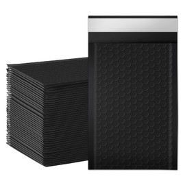 packbabol Bubble Mailers, 4x7 Inch Poly Padded Bubble Mailers Pack of 50 Bubble Envelopes Opaque Self Seal Adhesive Waterproof Bags for Shipping and Packaging(Black,4x7-50Pc)