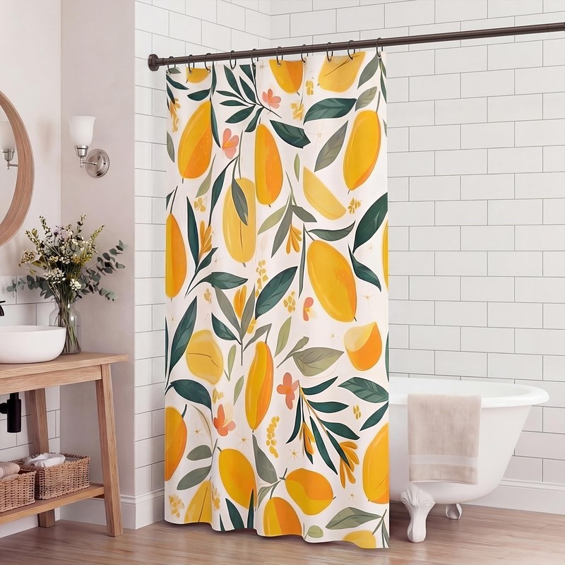 Bonpally Shower Curtain Rod, Adjustable 32-75 Inches Spring Tension Rod,