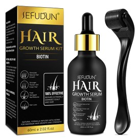 Haarwuchsserum Micro Nadel Roller, Haarausfallbehandlungen für Frauen und Männer, Fördern Sie dickeres Haarwachstum, 60 ml