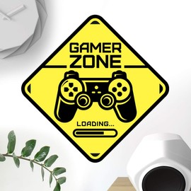 Gamer Zone door sign sticker wall art bedroom boys room gaming decor wallpaper decal stickers boy game vinyl decoration baby kid accessories bedroom kids decals video game loading removable controller