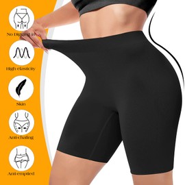 ZENUTA 4 Pack Slip Shorts for Women Under Dresses, Seamless Anti Chafing Shorts Women, Smooth Boy Shorts Underwear Summer(4pcs Black White Nude Gray, M)