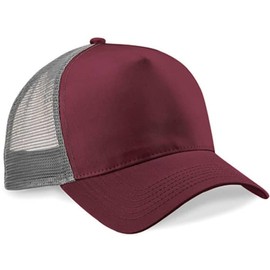 noTrash2003 Trucker Mesh Baseball Cap Trucker Hat Unisex One Size and Children's Models Baseball Cap Baseball Hat Over 40 Colours Plain Two-Tone Polyester Cotton, Burgundy Grey, Unit size