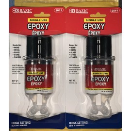 BAZIC 2 Tube Epoxy Adhesive Glue High Strength Quick Setting Wood Metal Glass Stone