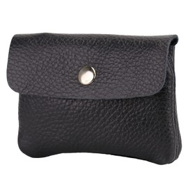 SH Leder Alba B087 Real Leather Small Handy Party Disco Card Holder Purse Travel Sport Holiday Compact Lifestyle Unisex 11 x 6.90 cm, black, XS, Casual