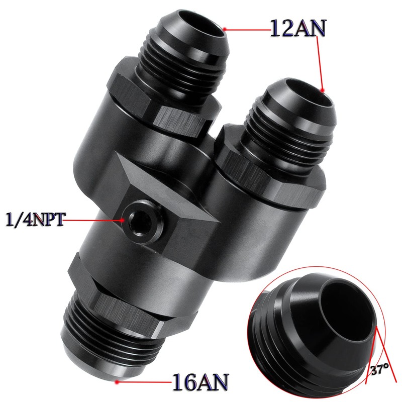 KUNTAUTOS Y Block Adapter Fittings -16 AN Male to Parallel