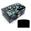 MADDesign Mother of Pearl Lacquered Jewelry Ring Box Butterflies Black
