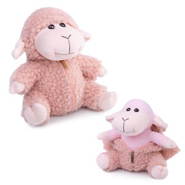 Baby Frankie ZHOU Sheep Stuffed Animals, Sheep Lamb Plush, Soft Cute Pink Zipper Lamb Stuffed Animal, Children's Gifts Sheep Plush 5.9 inch