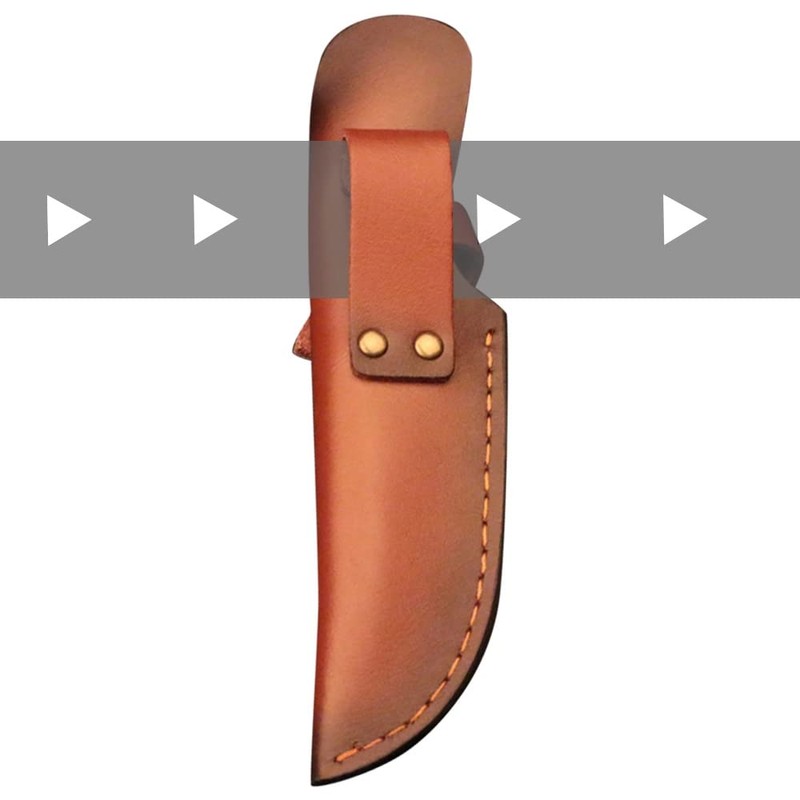 MiOYOOW Knife Sheath, 4.7'' PU Leather Belt Knife Cover Straight